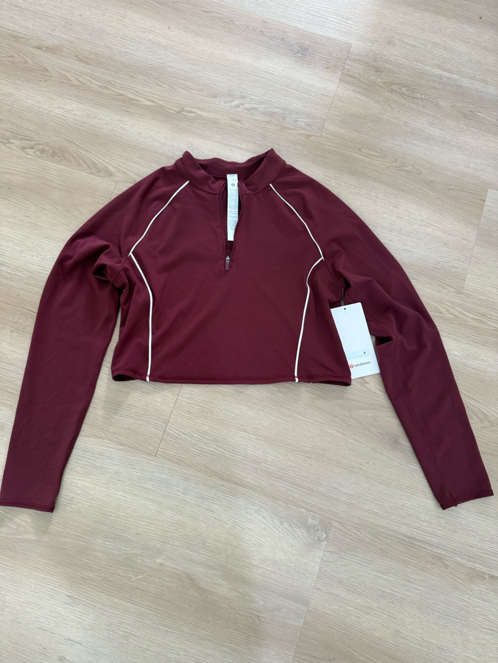Lululemon Wunder Train Crop Long Sleeve Half Zip size 14